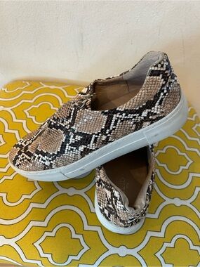 J/SLIDES Taupe Snakeskin Slip-On Loafers